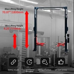 Alternative view of KATOOL 11000lbs Single Point Lock Release Direct Drive Two Post Lift 2 Post Lift Auto Lift 2-post Lift Clear Floor Car Lift, AS110D